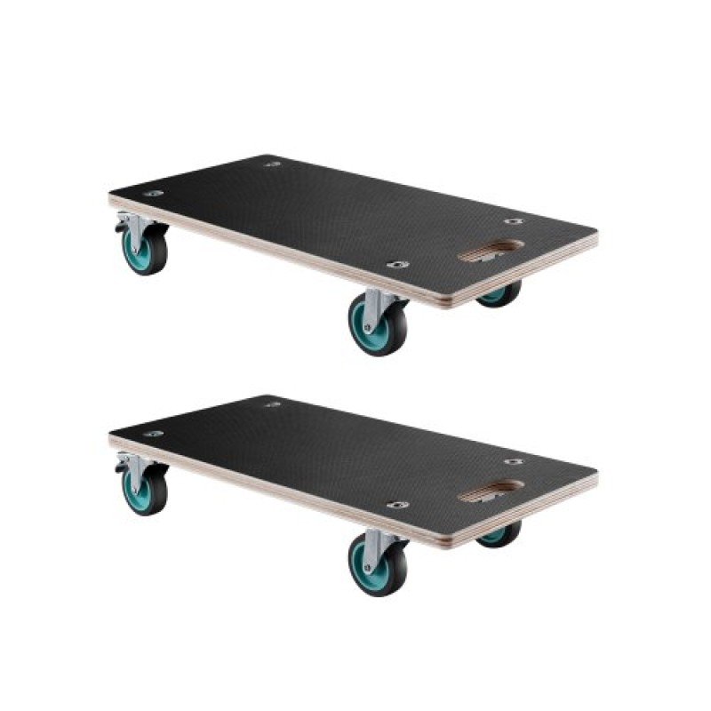 VEVOR Furniture Dolly, χωρητικότητα φόρτωσης 551 lbs, κουκλάκια κίνησης επίπλων με 4 αθόρυβους τροχούς TPR, ορθογώνια πολυλειτουργική επίπεδη κουκλίτσα για έπιπλα πιάνου Πλυντήριο ρούχων καναπέδων Ψυγείο, 2 συσκευασίες, Μαύρο