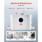 VEVOR Macerator Pump, 900W, 180 L/min (48 GPM) Flow, 40 ft/12 m Head, Macerator Sewerage Pump Toilet with 4 Waters Instructions, Way Uploading Machine for Toilet, Υπόγειο, Ντους, Νεροχύτη, Πλυντήριο ρούχων, Μπανιέρα