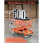 VEVOR Hydraulic Lift Τραπέζι, χωρητικότητα 500 lbs, Ύψος ανύψωσης 47,2", Επιτραπέζιο καρότσι ανύψωσης διπλού ψαλιδιού με 4 τροχούς και αντιολισθητικό μαξιλαράκι, χειροκίνητο υδραυλικό καρότσι ανύψωσης για χειρισμό και μεταφορά υλικού