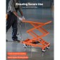 VEVOR Hydraulic Lift Τραπέζι, χωρητικότητα 500 lbs, Ύψος ανύψωσης 47,2", Επιτραπέζιο καρότσι ανύψωσης διπλού ψαλιδιού με 4 τροχούς και αντιολισθητικό μαξιλαράκι, χειροκίνητο υδραυλικό καρότσι ανύψωσης για χειρισμό και μεταφορά υλικού