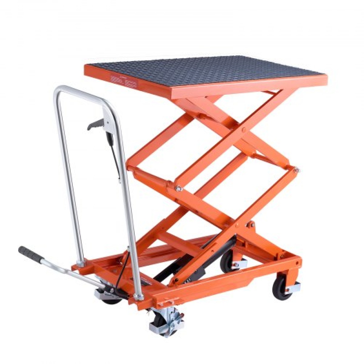 VEVOR Hydraulic Lift Τραπέζι, χωρητικότητα 500 lbs, Ύψος ανύψωσης 47,2", Επιτραπέζιο καρότσι ανύψωσης διπλού ψαλιδιού με 4 τροχούς και αντιολισθητικό μαξιλαράκι, χειροκίνητο υδραυλικό καρότσι ανύψωσης για χειρισμό και μεταφορά υλικού