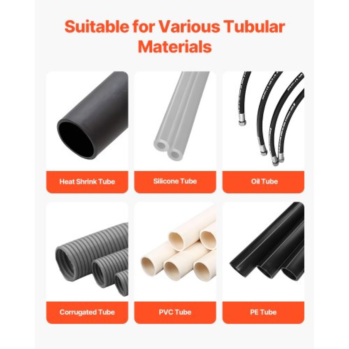 VEVOR Auto Heat-Shrink Tube Cutter, Αυτόματο μηχάνημα κοπής σωλήνων με οθόνη LCD, διάμετρος κοπής 1mm-20mm, μήκος κοπής 0,1mm-99999,9mm, Ιδανικό για σωλήνα PVC PE, σωλήνα σιλικόνης, σωλήνα μαλακού νερού
