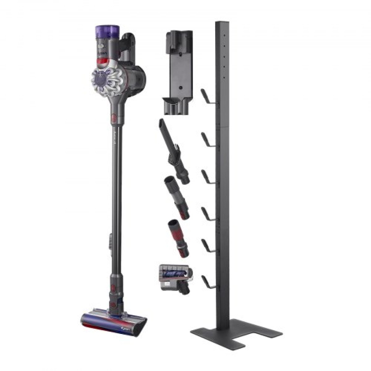 Βάση ηλεκτρικής σκούπας VEVOR, συμβατή με Dyson V6 V7 V8 V10 V11 V15, σταθερή βάση στήριξης ηλεκτρικής σκούπας με 6 γάντζους για Dyson DC30 DC31 DC34 DC35 DC58 DC59 DC62 D74 Ασύρματη όρθια ηλεκτρική σκούπα και αξεσουάρ