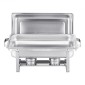 VEVOR Chafing Dish Dish Buffet Set, 8 Qt 2 Pack, Chafer από ανοξείδωτο χάλυβα με 2 τηγάνια πλήρους μεγέθους, Ορθογώνιος διακομιστής Catering Warmer με Καπάκι Water Pan Stand Θήκη καυσίμου, για Γαμήλια πάρτι Δείπνα, Ασημί