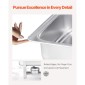 VEVOR Chafing Dish Dish Buffet Set, 8 Qt 2 Pack, Chafer από ανοξείδωτο χάλυβα με 2 τηγάνια πλήρους μεγέθους, Ορθογώνιος διακομιστής Catering Warmer με Καπάκι Water Pan Stand Θήκη καυσίμου, για Γαμήλια πάρτι Δείπνα, Ασημί