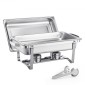 VEVOR Chafing Dish Dish Buffet Set, 8 Qt 2 Pack, Chafer από ανοξείδωτο χάλυβα με 2 τηγάνια πλήρους μεγέθους, Ορθογώνιος διακομιστής Catering Warmer με Καπάκι Water Pan Stand Θήκη καυσίμου, για Γαμήλια πάρτι Δείπνα, Ασημί