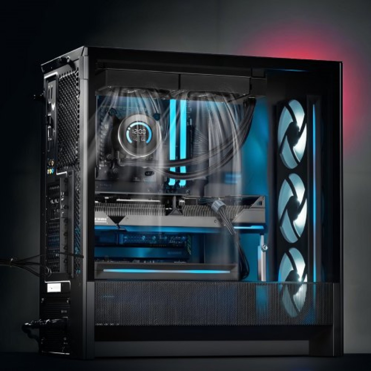 VEVOR CPU Liquid Cooler, AIO CPU Water Cooler - 120mm PWN Fans, Pump, 1,8" Display, Max. 2200 RPM CPU Cooling Fan, Efficient Black PC Water Cooler for Intel 115X/1366/2011/1700/12040, AMD
