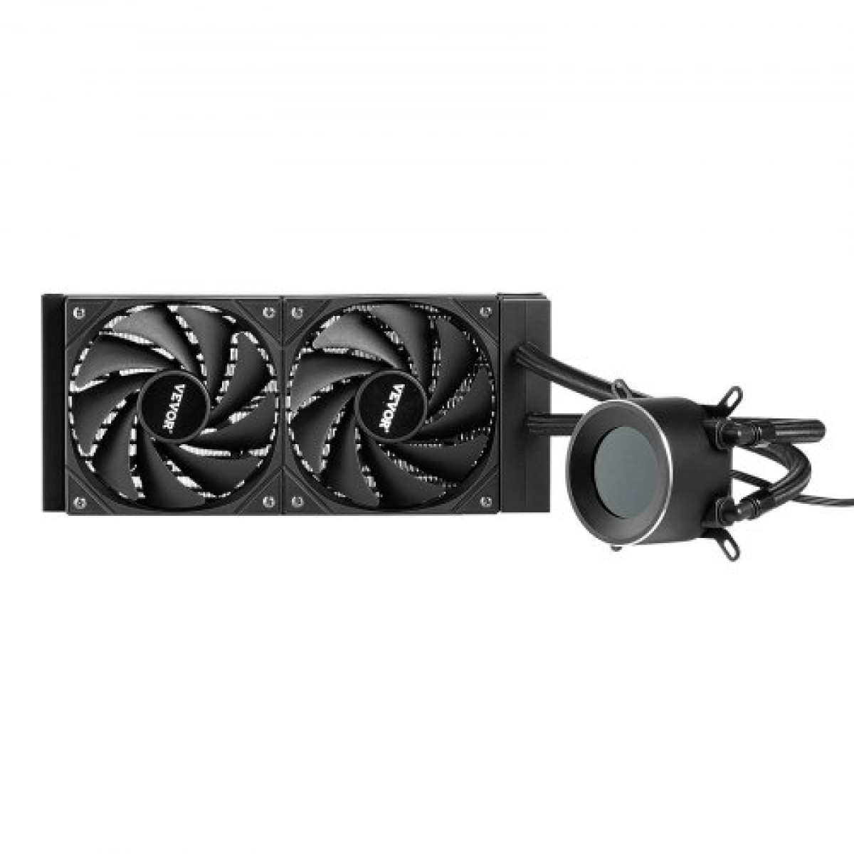 VEVOR CPU Liquid Cooler, AIO CPU Water Cooler - 120mm PWN Fans, Pump, 1,8" Display, Max. 2200 RPM CPU Cooling Fan, Efficient Black PC Water Cooler for Intel 115X/1366/2011/1700/12040, AMD
