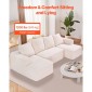 VEVOR Modular Sectional Καναπές, Σχήμα U Modular Καναπές με ξαπλώστρα, Cloud Sectional Καναπές με High Rebound Sponge and Density, Επενδυμένος κοτλέ καναπές με μαξιλάρι για το σαλόνι, Υπνοδωμάτιο, Μπεζ