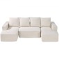 VEVOR Modular Sectional Καναπές, Σχήμα U Modular Καναπές με ξαπλώστρα, Cloud Sectional Καναπές με High Rebound Sponge and Density, Επενδυμένος κοτλέ καναπές με μαξιλάρι για το σαλόνι, Υπνοδωμάτιο, Μπεζ