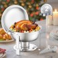 VEVOR Chafing Dish Dish Buffet Set, 5 Qt 2 Pack, Chafer από ανοξείδωτο ατσάλι με 2 τηγάνια πλήρους μεγέθους, στρογγυλός θερμός διακομιστής Catering με καπάκι Water Pan Πτυσσόμενο σταντ κλιπ, για δεξιώσεις γάμου, ασημί