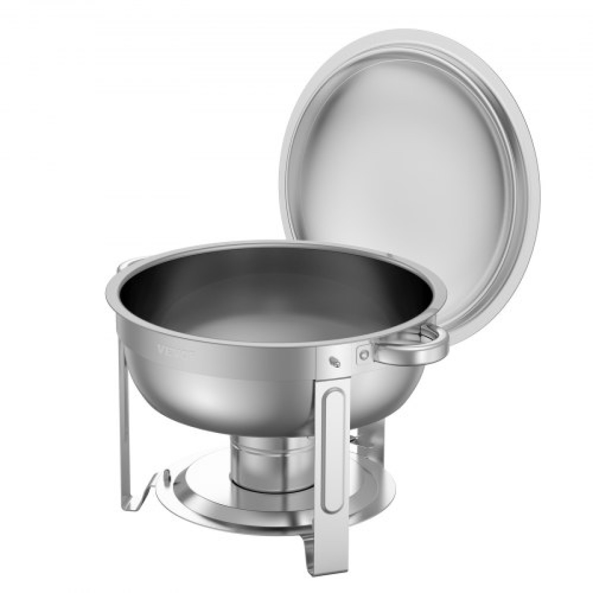 VEVOR Chafing Dish Dish Buffet Set, 5 Qt 2 Pack, Chafer από ανοξείδωτο ατσάλι με 2 τηγάνια πλήρους μεγέθους, στρογγυλός θερμός διακομιστής Catering με καπάκι Water Pan Πτυσσόμενο σταντ κλιπ, για δεξιώσεις γάμου, ασημί