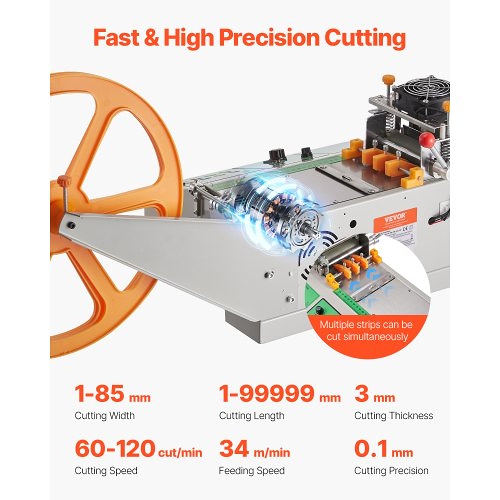 VEVOR Automatic Webbing Cutting Machine Hot and Cold Ribbon Shoelaces Cutter