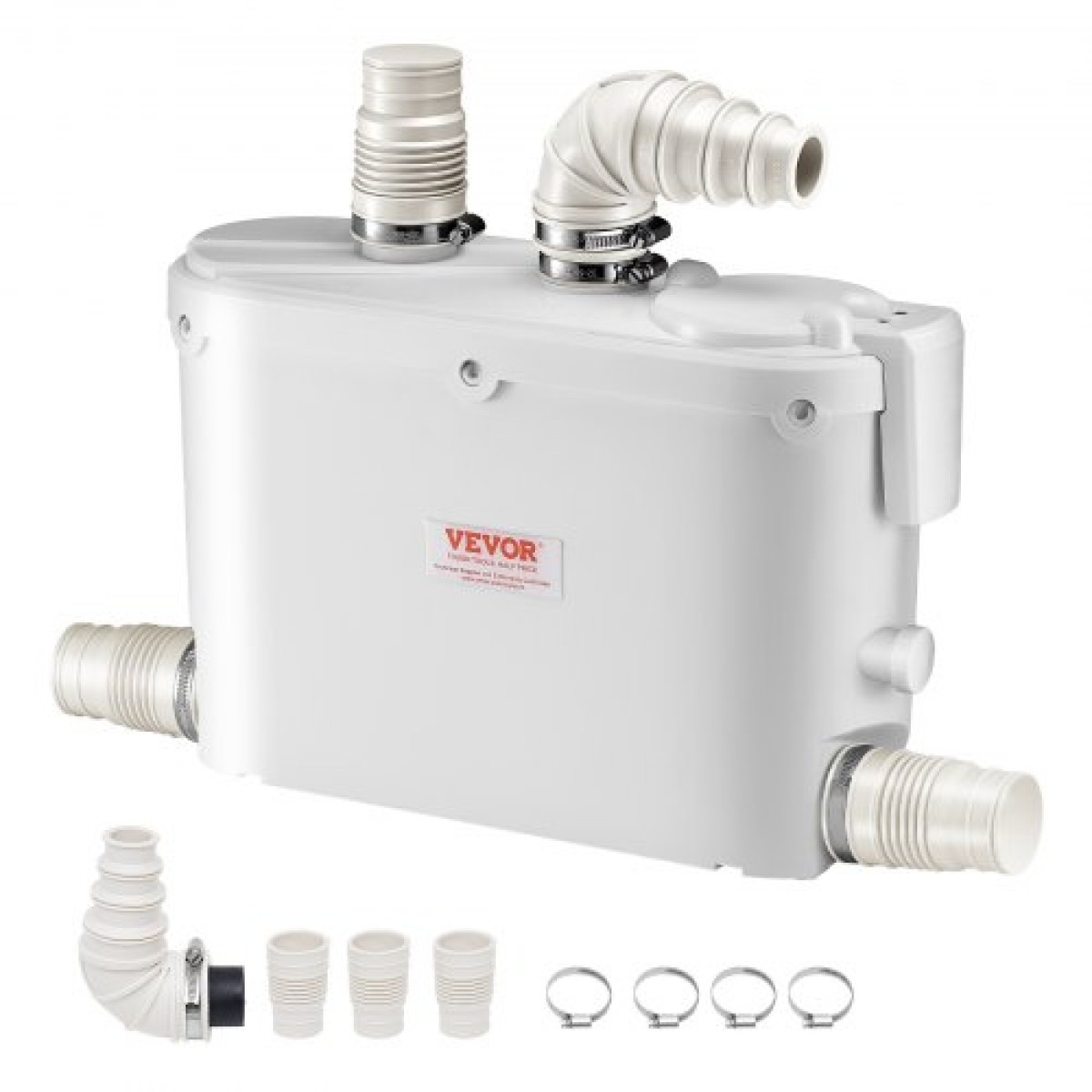 Αντλία VEVOR Macerator, 500W, 110 L/min (29 GPM) Ροή, 26 ft/8 m Κεφαλή, αντλία αποχέτευσης αποχέτευσης με 4 εισόδους νερού, Μηχάνημα απόρριψης λυμάτων για κουζίνα, υπόγειο, ντους, νεροχύτη, πλυντήριο ρούχων, μπανιέρα