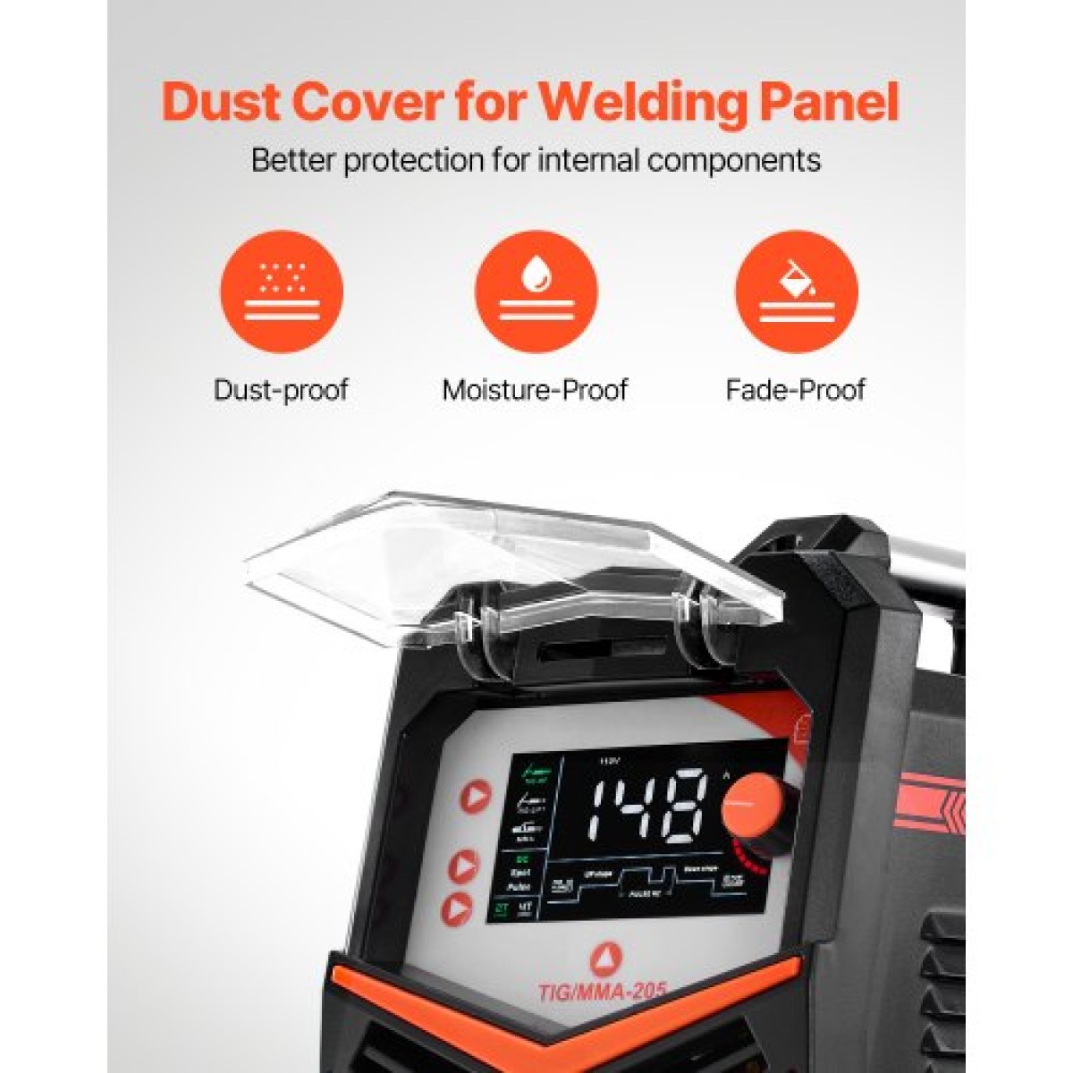 VEVOR TIG Welder, 205A 3-in-1 Welding Machine (μεγάλη οθόνη LED)- DC TIG/DC Pulse TIG/MMA(Stick), Ηλεκτρικός συγκολλητής με εκκίνηση υψηλής συχνότητας IGBT Inverter