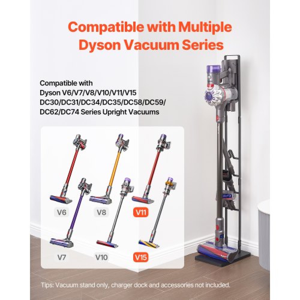 Βάση ηλεκτρικής σκούπας VEVOR, συμβατή με Dyson V6 V7 V8 V10 V11 V15, σταθερή βάση στήριξης ηλεκτρικής σκούπας με 4 γάντζους για Dyson DC30 DC31 DC34 DC35 DC58 DC59 DC62 D74 Ασύρματη όρθια ηλεκτρική σκούπα και αξεσουάρ