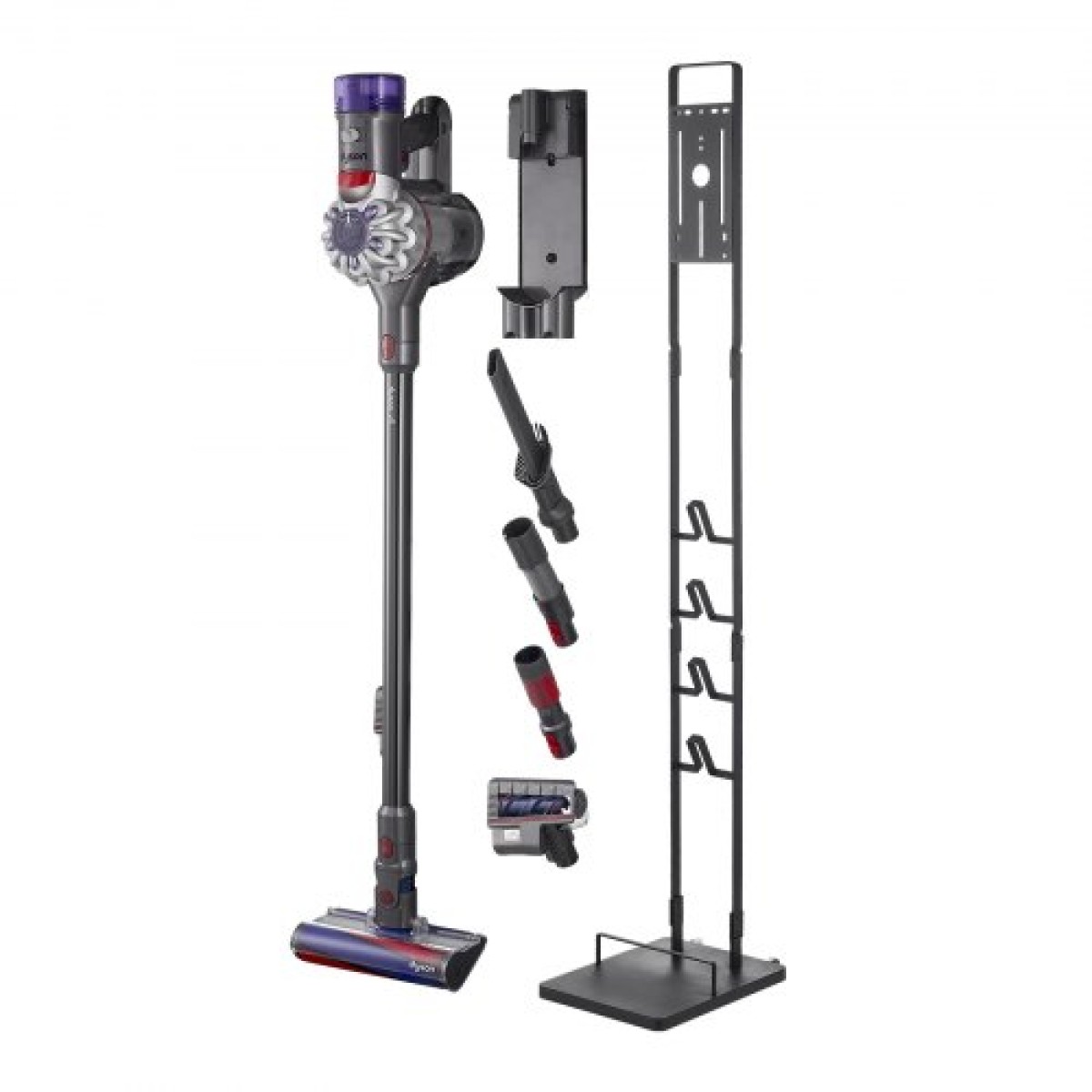 Βάση ηλεκτρικής σκούπας VEVOR, συμβατή με Dyson V6 V7 V8 V10 V11 V15, σταθερή βάση στήριξης ηλεκτρικής σκούπας με 4 γάντζους για Dyson DC30 DC31 DC34 DC35 DC58 DC59 DC62 D74 Ασύρματη όρθια ηλεκτρική σκούπα και αξεσουάρ