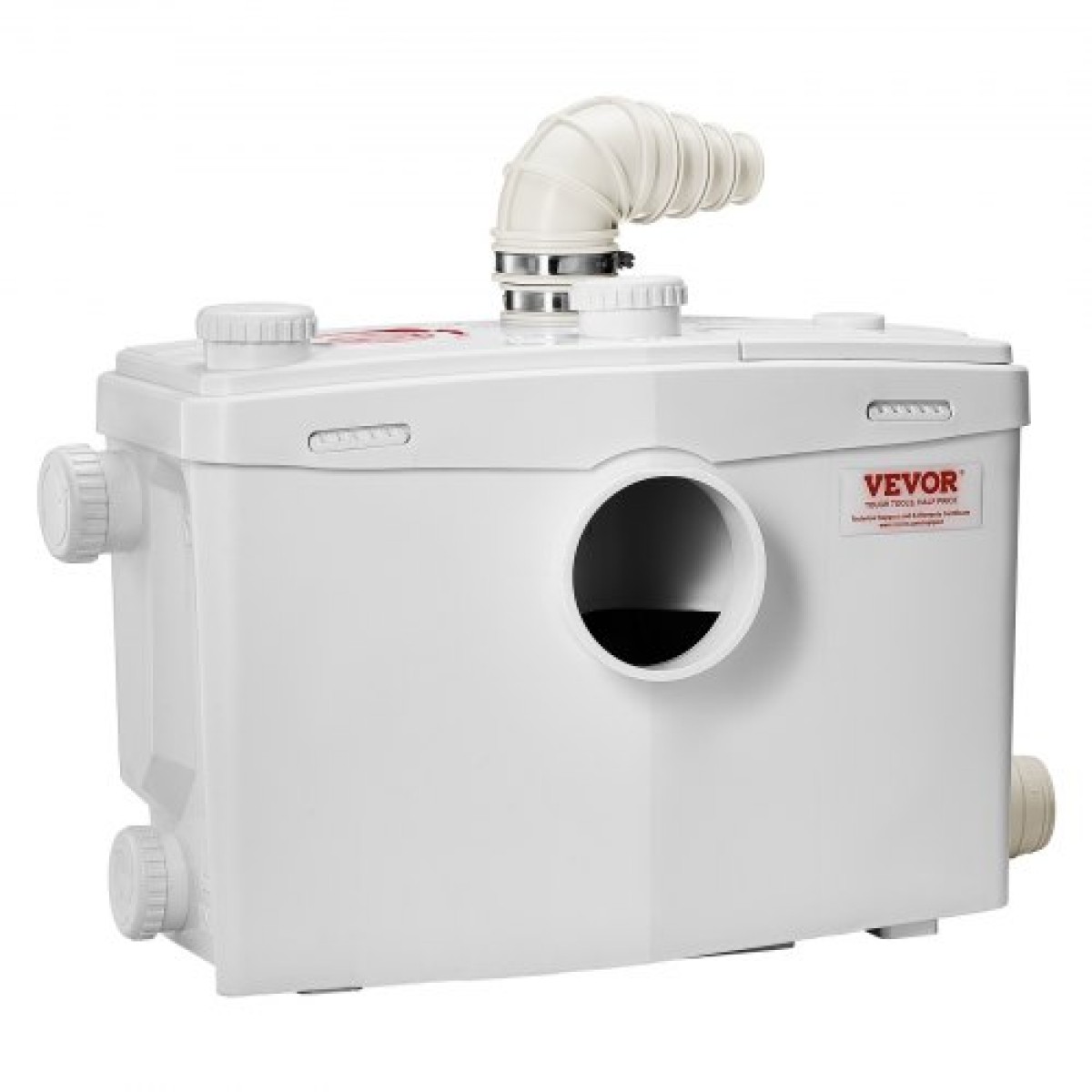 VEVOR Macerator Pump, 1200W, 180 L/min (48 GPM) Ροή, 33 ft/10 m Head, Macerator Sewerage Pump Toilet with 4 Waters Instructions, Upflush Machine Way Discovery Water for Toilet, Υπόγειο, Ντους, Νιπτήρας, Πλυντήριο ρούχων, Μπανιέρα