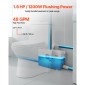 VEVOR Macerator Pump, 1200W, 180 L/min (48 GPM) Ροή, 33 ft/10 m Head, Macerator Sewerage Pump Toilet with 4 Waters Instructions, Upflush Machine Way Discovery Water for Toilet, Υπόγειο, Ντους, Νιπτήρας, Πλυντήριο ρούχων, Μπανιέρα