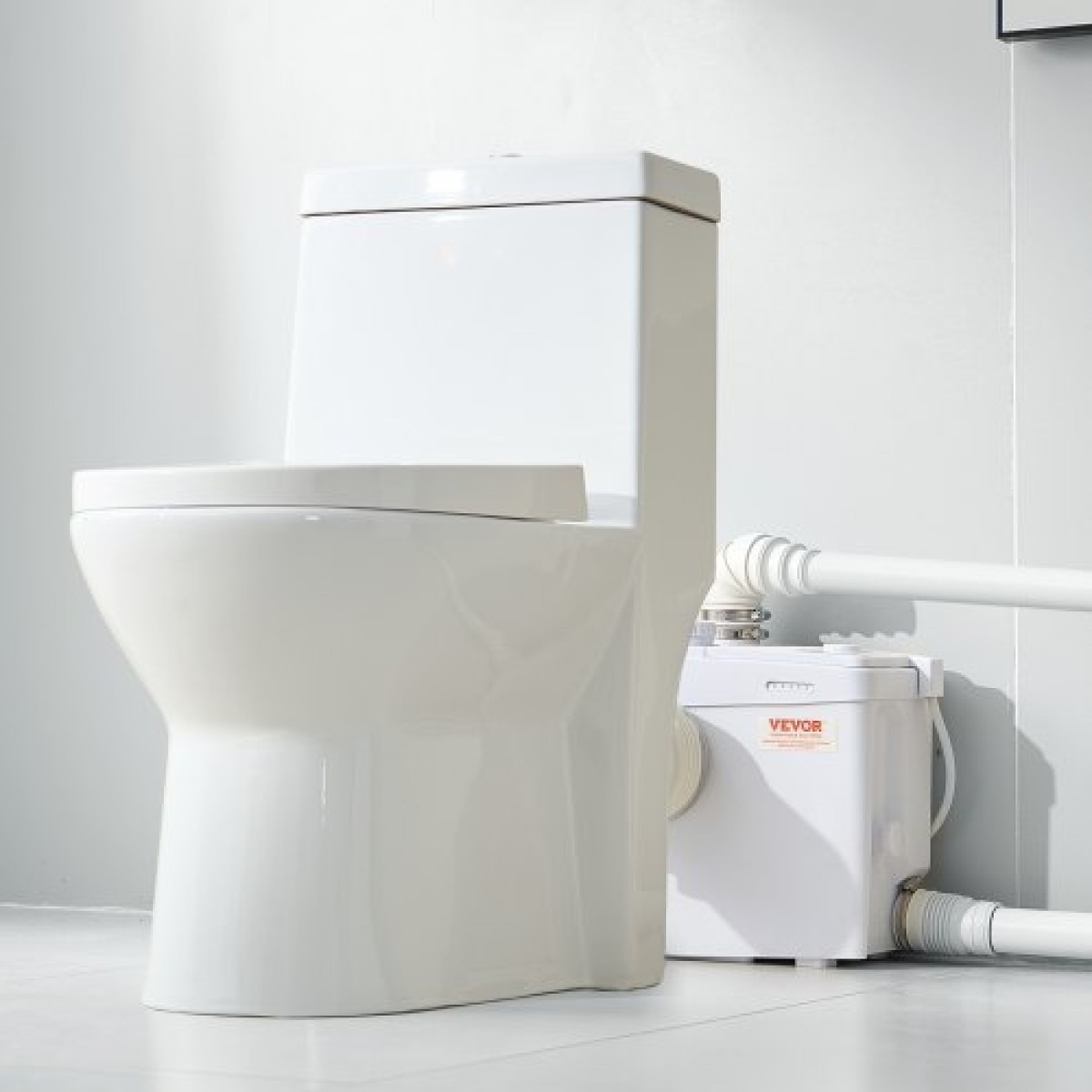 VEVOR Macerator Pump, 1200W, 180 L/min (48 GPM) Ροή, 33 ft/10 m Head, Macerator Sewerage Pump Toilet with 4 Waters Instructions, Upflush Machine Way Discovery Water for Toilet, Υπόγειο, Ντους, Νιπτήρας, Πλυντήριο ρούχων, Μπανιέρα