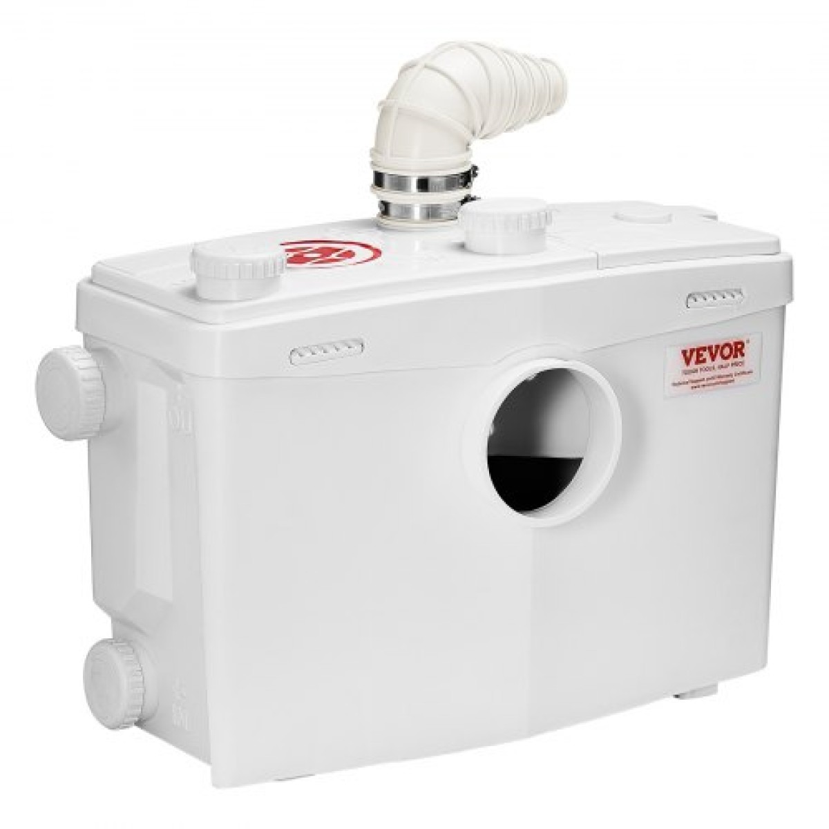 VEVOR Macerator Pump, 1200W, 180 L/min (48 GPM) Ροή, 33 ft/10 m Head, Macerator Sewerage Pump Toilet with 4 Waters Instructions, Upflush Machine Way Discovery Water for Toilet, Υπόγειο, Ντους, Νιπτήρας, Πλυντήριο ρούχων, Μπανιέρα