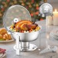 VEVOR Chafing Dish Dish Buffet Set, 5 Qt 4 Pack, Chafer από ανοξείδωτο ατσάλι με 4 τηγάνι πλήρους μεγέθους, στρογγυλός θερμαντήρας catering με γυάλινο καπάκι Πτυσσόμενη βάση καυσίμου, για δείπνο σε γαμήλια δεξίωση