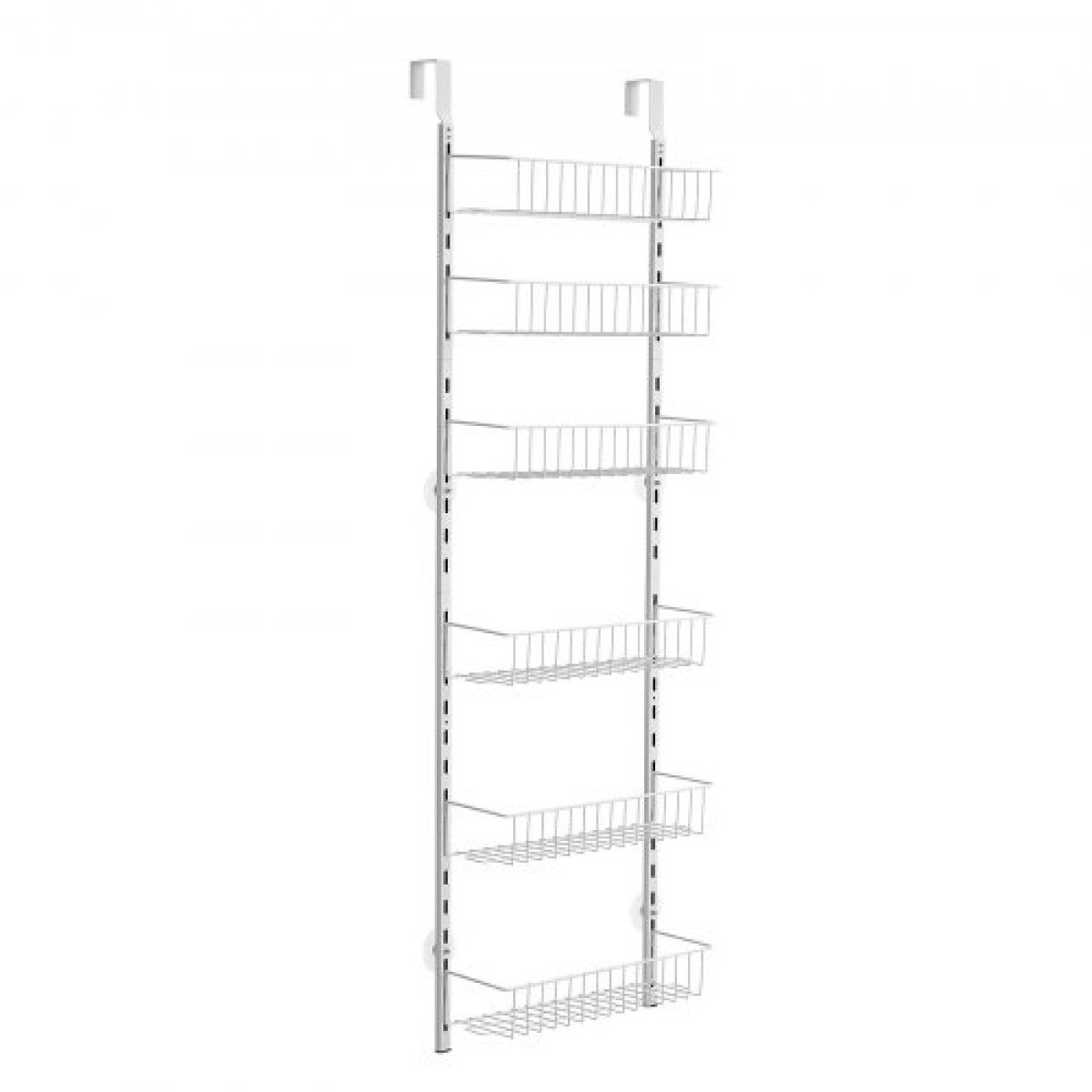 VEVOR Over the Door Pantry Organizer, Οργάνωση και αποθήκευση ντουλαπιών 6 επιπέδων, βαρέως τύπου ατσάλινη κρεμαστή σχάρα μπαχαρικών, ρυθμιζόμενα ράφια μπαχαρικών στον τοίχο, για οικιακή κουζίνα μπάνιο πλυντηρίου, λευκό
