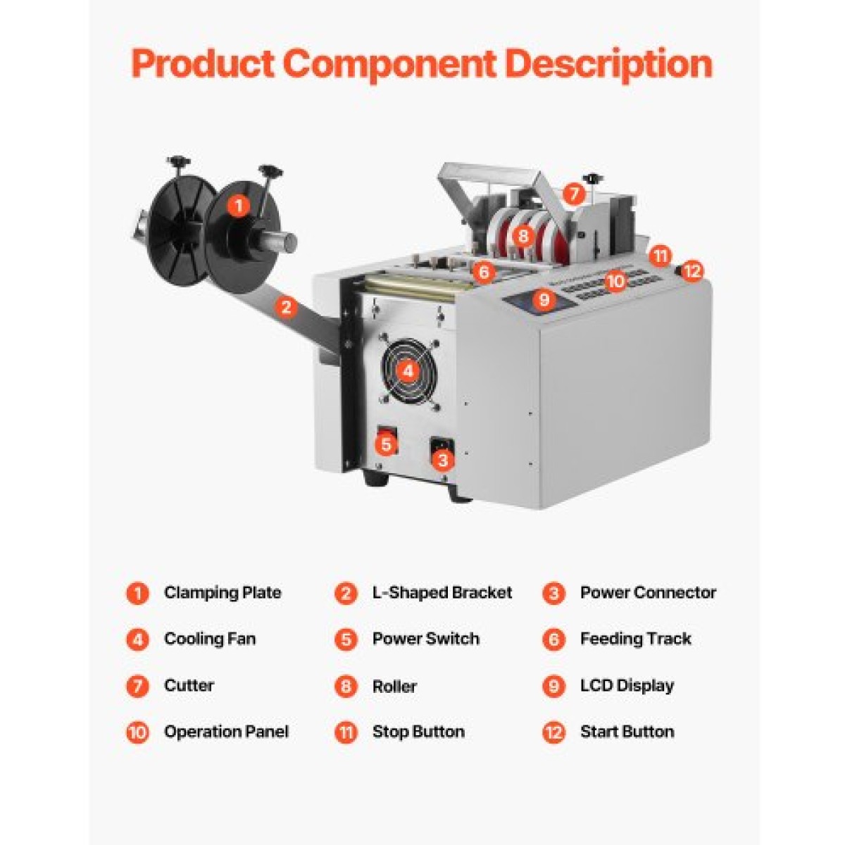 VEVOR Auto Heat-Shrink Tube Cutter, Καλωδιακή μηχανή κοπής σωλήνων με πλάτος κοπής 1mm-85mm, 0,1mm-99999,9mm μήκος, Αυτόματος κόφτης σωλήνων για θερμοσυστελλόμενο σωλήνα, σωλήνας υαλοβάμβακα, καλώδιο, κίτρινοι σωλήνες κεριού