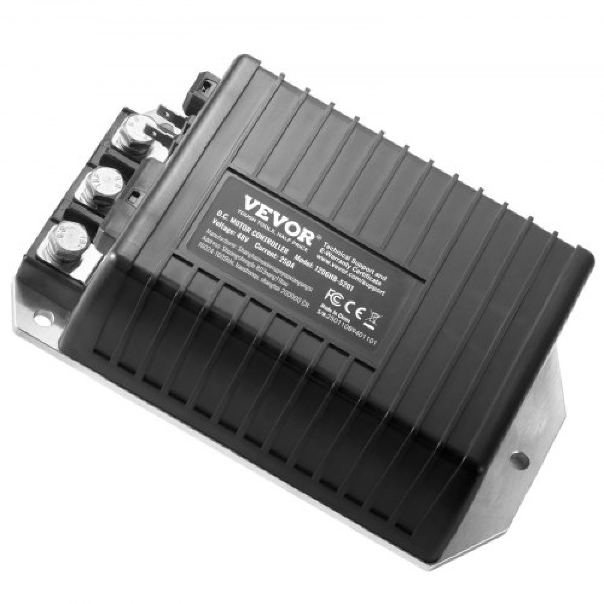 Ελεγκτής ταχύτητας καροτσιών γκολφ VEVOR, 48 Volt & 250 Amp, Αντικατάσταση ελεγκτή κινητήρα συνεχούς ρεύματος για καρότσια γκολφ EZGO TXT, προστασία προστασίας IP65, κράμα αλουμινίου & περίβλημα ABS, συμβατό με μοντέλα 1206HB-5201