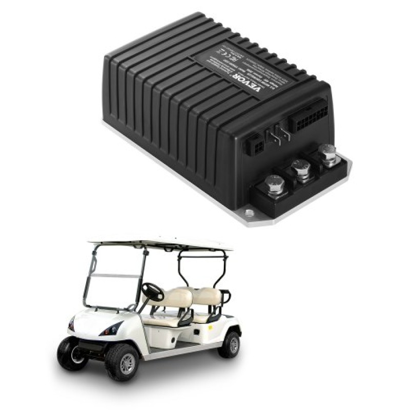 Ελεγκτής ταχύτητας καροτσιών γκολφ VEVOR, 48 Volt & 250 Amp, Αντικατάσταση ελεγκτή κινητήρα συνεχούς ρεύματος για καρότσια γκολφ EZGO TXT, προστασία προστασίας IP65, κράμα αλουμινίου & περίβλημα ABS, συμβατό με μοντέλα 1206HB-5201