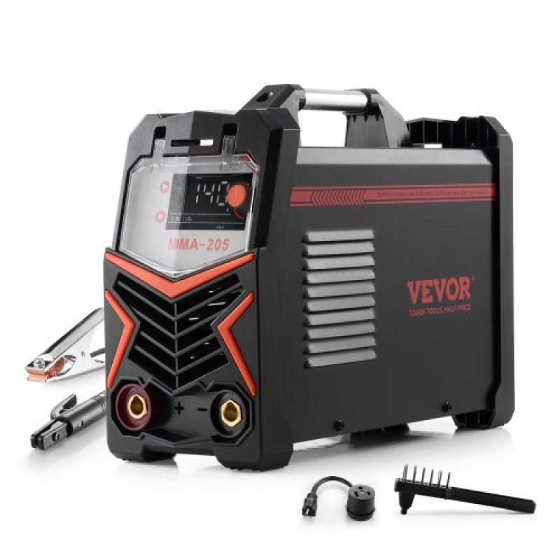 VEVOR MMA Welder, 205A 2-in-1 MMA Lift TIG Stick Welding Machine, IGBT Inverter Portable Welder Engine with Digital Display, Hot Start Arc Force Anti-Stick (Δεν περιλαμβάνεται ο φακός ανύψωσης)