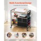 VEVOR Rolling Craft Cart and Storage Table, Συμβατό με Cricut Machines, Crafting Table Organizer Workstation, Craft Rolling Storage Organizer με 20 θήκες για ρολά βινυλίου και 3 συρτάρια, μαύρο