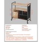 VEVOR Rolling Craft Cart and Storage Table, Συμβατό με Cricut Machines, Crafting Table Organizer Workstation, Craft Rolling Storage Organizer με 20 θήκες για ρολά βινυλίου και 3 συρτάρια, μαύρο
