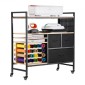VEVOR Rolling Craft Cart and Storage Table, Συμβατό με Cricut Machines, Crafting Table Organizer Workstation, Craft Rolling Storage Organizer με 20 θήκες για ρολά βινυλίου και 3 συρτάρια, μαύρο