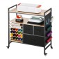 VEVOR Rolling Craft Cart and Storage Table, Συμβατό με Cricut Machines, Crafting Table Organizer Workstation, Craft Rolling Storage Organizer με 20 θήκες για ρολά βινυλίου και 3 συρτάρια, μαύρο