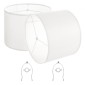 VEVOR Drum Lamp Shade 2 Set, 16 in Top x 16 in Bottom x 12 in High, Large Lampshade with Harp, Ανταλλακτικό φωτιστικό για επιτραπέζια φωτιστικά Φωτιστικά δαπέδου Κρεμαστά φώτα, Απαιτείται εύκολη συναρμολόγηση (εκρού)