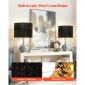 VEVOR Drum Lamp Shade 2 Set, 13 in Top x 13 in Bottom x 10 in High, Medium Drum Lampshade with Harp, Ανταλλακτικό φωτιστικό για επιτραπέζιες λάμπες Φωτιστικά δαπέδου Κρεμαστά φώτα, Μαύρο Diamond Κοίλο σχέδιο