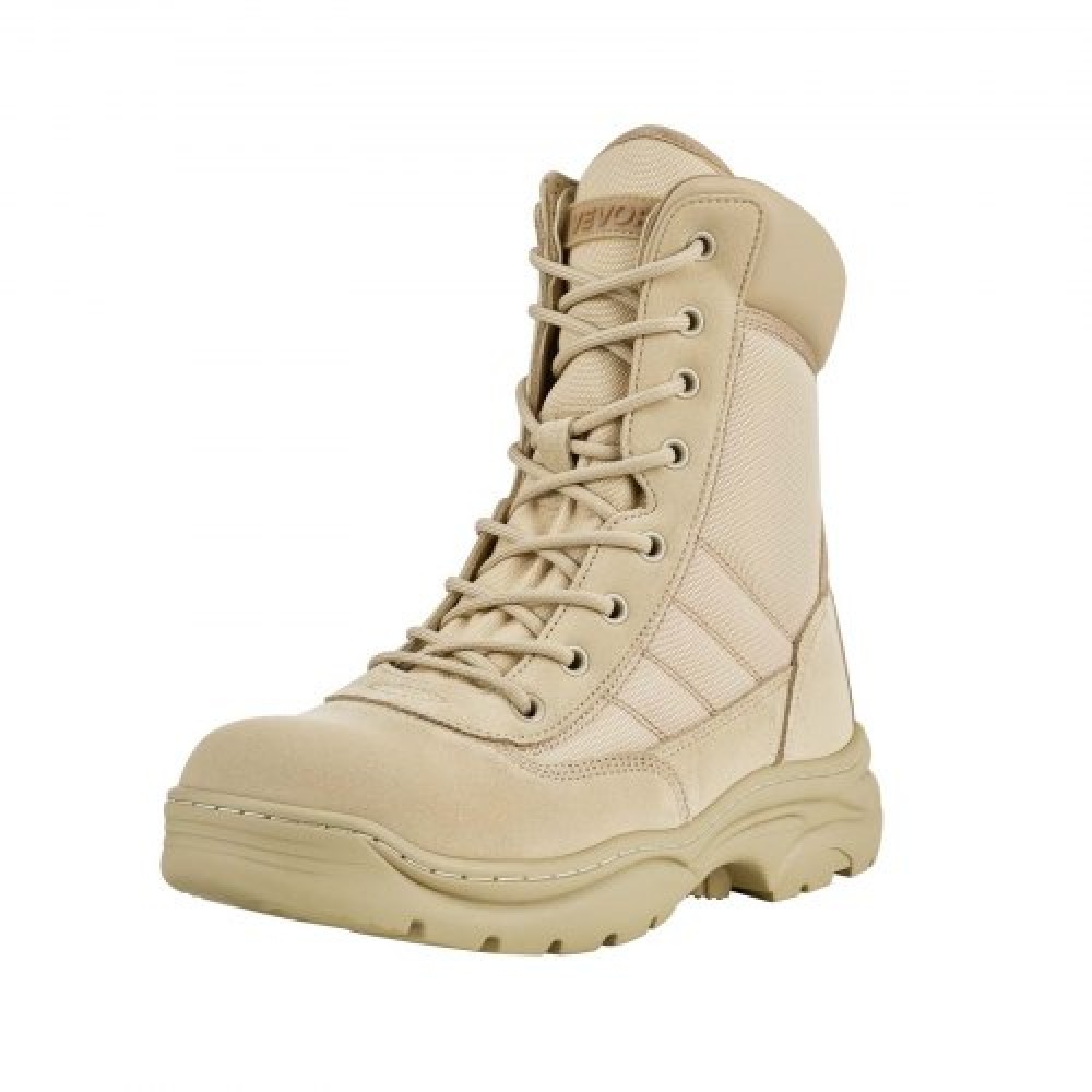 VEVOR Men's Military Tactical Boots 203 mm Sand-color Side Zipper UK Size 11