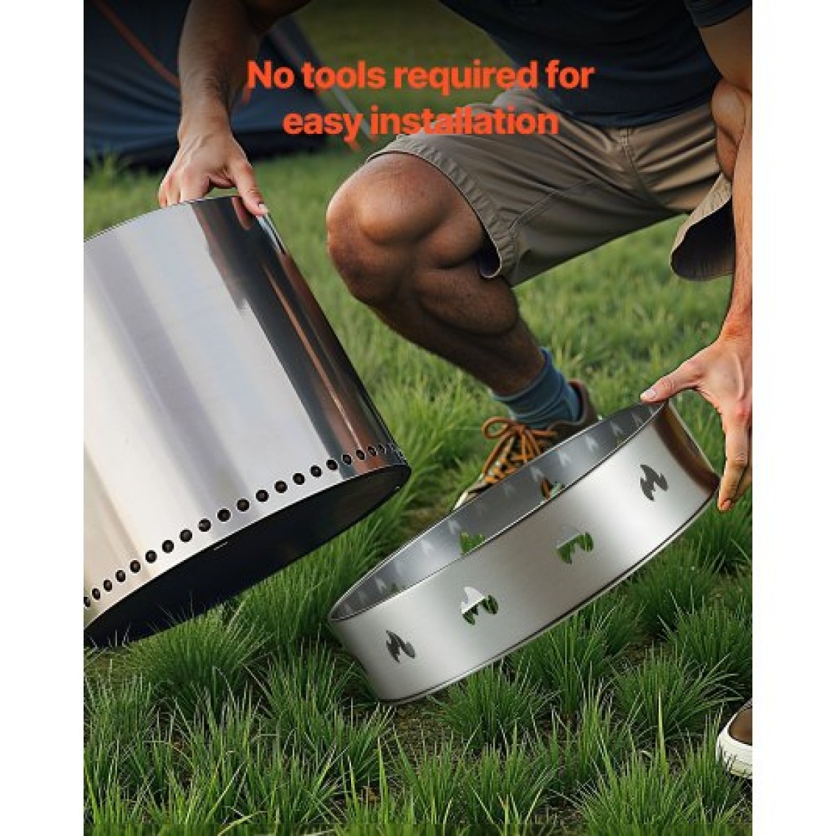 VEVOR Fire Pit Stand for Solo Solo Bonfire, Δαχτυλίδι 49,5 cm Smokeless Fire Pit, Αξεσουάρ πλαισίου στήριξης εστίας τζακιού από ανοξείδωτο ατσάλι, φορητό εργαλείο θήκης εξωτερικού χώρου για τζάκι