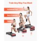 VEVOR Aerobic Step Platform, Aerobic Stepper προπόνησης 28 ιντσών, ρυθμιζόμενο ύψος προπόνησης γυμναστικής Step Deck Trainer με 4 ανυψωτικά, Αντιολισθητικός πάγκος επιφανείας για Home Gym Cardio Strength, κόκκινο