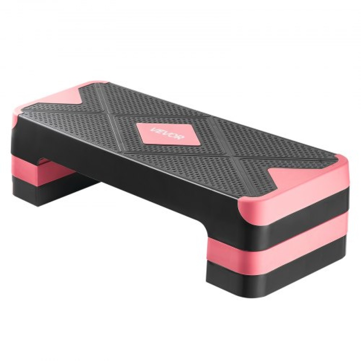 VEVOR Aerobic Step Platform, Aerobic Stepper προπόνησης 28 ιντσών, ρυθμιζόμενο ύψος προπόνησης γυμναστικής Step Deck Trainer με 4 ανυψωτικά, Αντιολισθητικός πάγκος επιφανείας για Home Gym Cardio Strength, κόκκινο