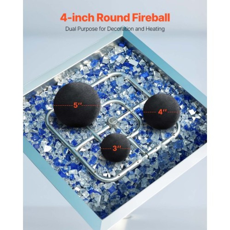 VEVOR 10 cm 12 Pcs Ceramic Fire Balls Round Fire Stones Reusable Lava Rocks