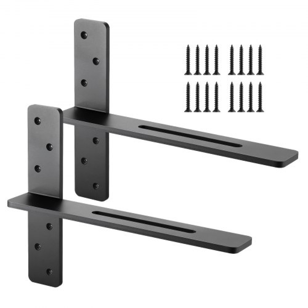 VEVOR 2 Pcs Shelf Brackets 16 inch / 406.4 mm Heavy Duty Floating Shelf Brackets