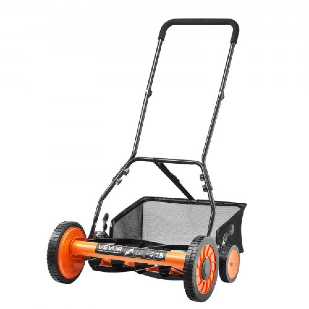 Χλοοκοπτική μηχανή γκαζόν VEVOR Push Reel 45 cm, 5 λεπίδες Χειροκίνητο Push Mower No Motor, 35- 62mm Ρυθμιζόμενο ύψος κοπής, Χλοοκοπτικά Walk-Behind with Grass Catcher Bag για πράσινο γρασίδι, δρόμους, αυλές