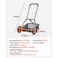 Χλοοκοπτική μηχανή γκαζόν VEVOR Push Reel 45 cm, 5 λεπίδες Χειροκίνητο Push Mower No Motor, 35- 62mm Ρυθμιζόμενο ύψος κοπής, Χλοοκοπτικά Walk-Behind with Grass Catcher Bag για πράσινο γρασίδι, δρόμους, αυλές