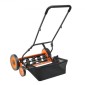 Χλοοκοπτική μηχανή γκαζόν VEVOR Push Reel 45 cm, 5 λεπίδες Χειροκίνητο Push Mower No Motor, 35- 62mm Ρυθμιζόμενο ύψος κοπής, Χλοοκοπτικά Walk-Behind with Grass Catcher Bag για πράσινο γρασίδι, δρόμους, αυλές