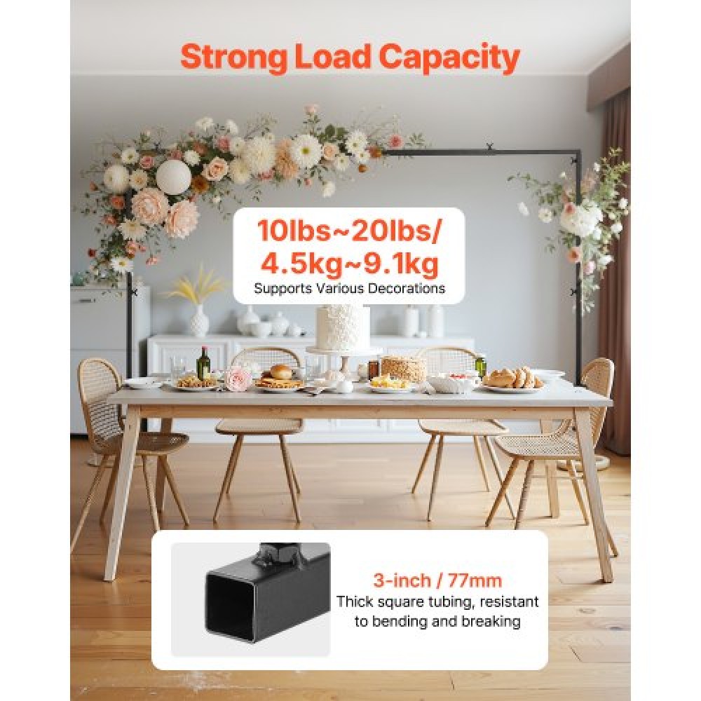 Βάση VEVOR Over The Table Rod με σφιγκτήρες, 13"-42" ψηλό & 28"-98" μήκος ρυθμιζόμενο, 2 πακέτα επιτραπέζια βάση καμάρας, επιτραπέζιο μπαλόνι καμάρας πλαίσιο για χριστουγεννιάτικα στολίδια πάρτι γενεθλίων γάμου, μαύρο