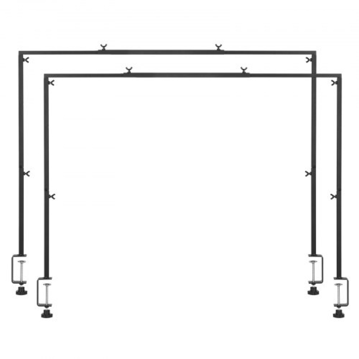 Βάση VEVOR Over The Table Rod με σφιγκτήρες, 13"-42" ψηλό & 28"-98" μήκος ρυθμιζόμενο, 2 πακέτα επιτραπέζια βάση καμάρας, επιτραπέζιο μπαλόνι καμάρας πλαίσιο για χριστουγεννιάτικα στολίδια πάρτι γενεθλίων γάμου, μαύρο