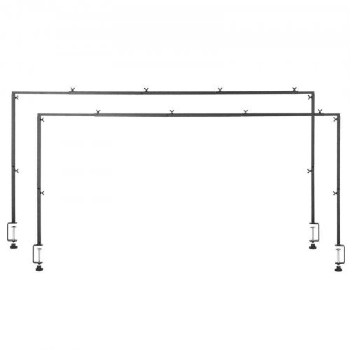 Βάση VEVOR Over The Table Rod με σφιγκτήρες, 13"-42" ψηλό & 28"-98" μήκος ρυθμιζόμενο, 2 πακέτα επιτραπέζια βάση καμάρας, επιτραπέζιο μπαλόνι καμάρας πλαίσιο για χριστουγεννιάτικα στολίδια πάρτι γενεθλίων γάμου, μαύρο