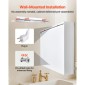 Ντουλάπι φαρμάκου VEVOR Lighted Medicine με καθρέφτη, 100 x 60 cm Επιτοίχιο, 3 Color Dimmable LED Medicine ντουλάπι με σκληρυμένο γυαλί καθρέφτη, λειτουργία μνήμης/2 ρυθμιζόμενα ράφια/πρίζες & USB